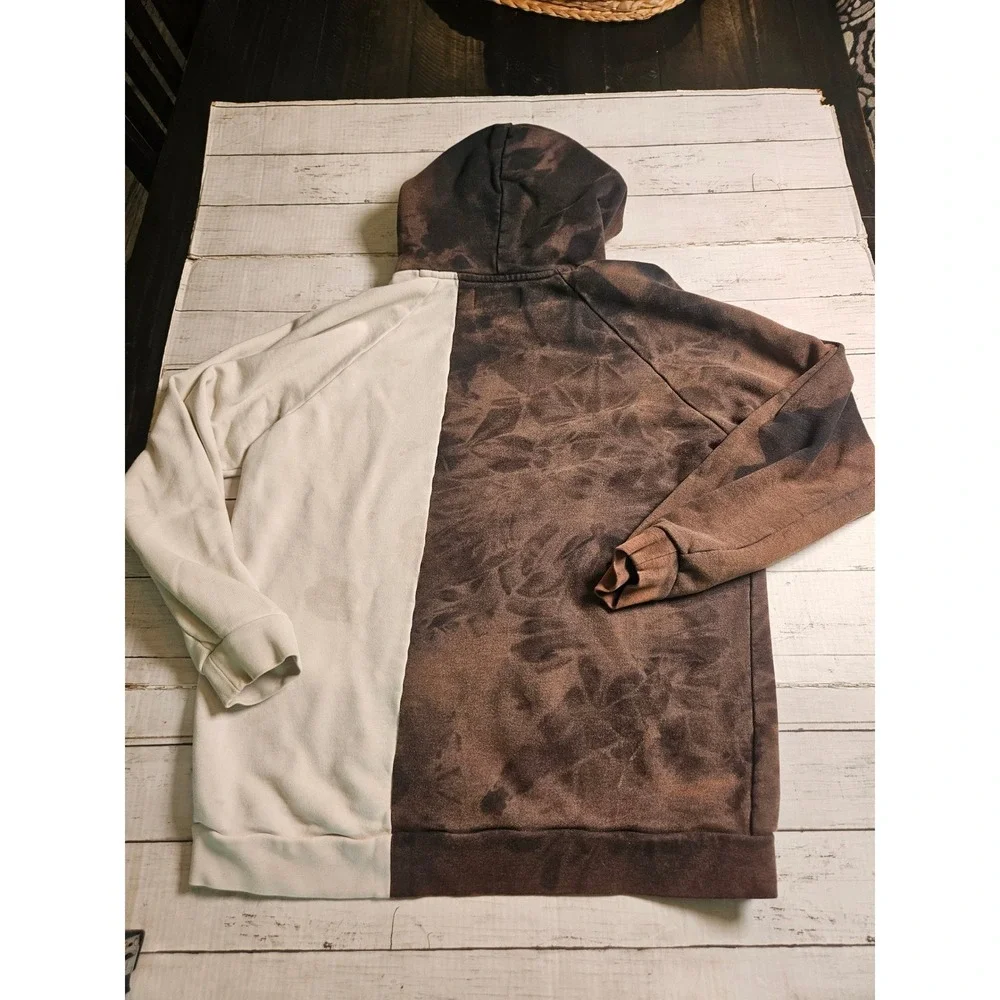 Jordan 72-10 Split Acid Wash Hoodie Mens XL Brown Cream Michael Jordan Jumpman